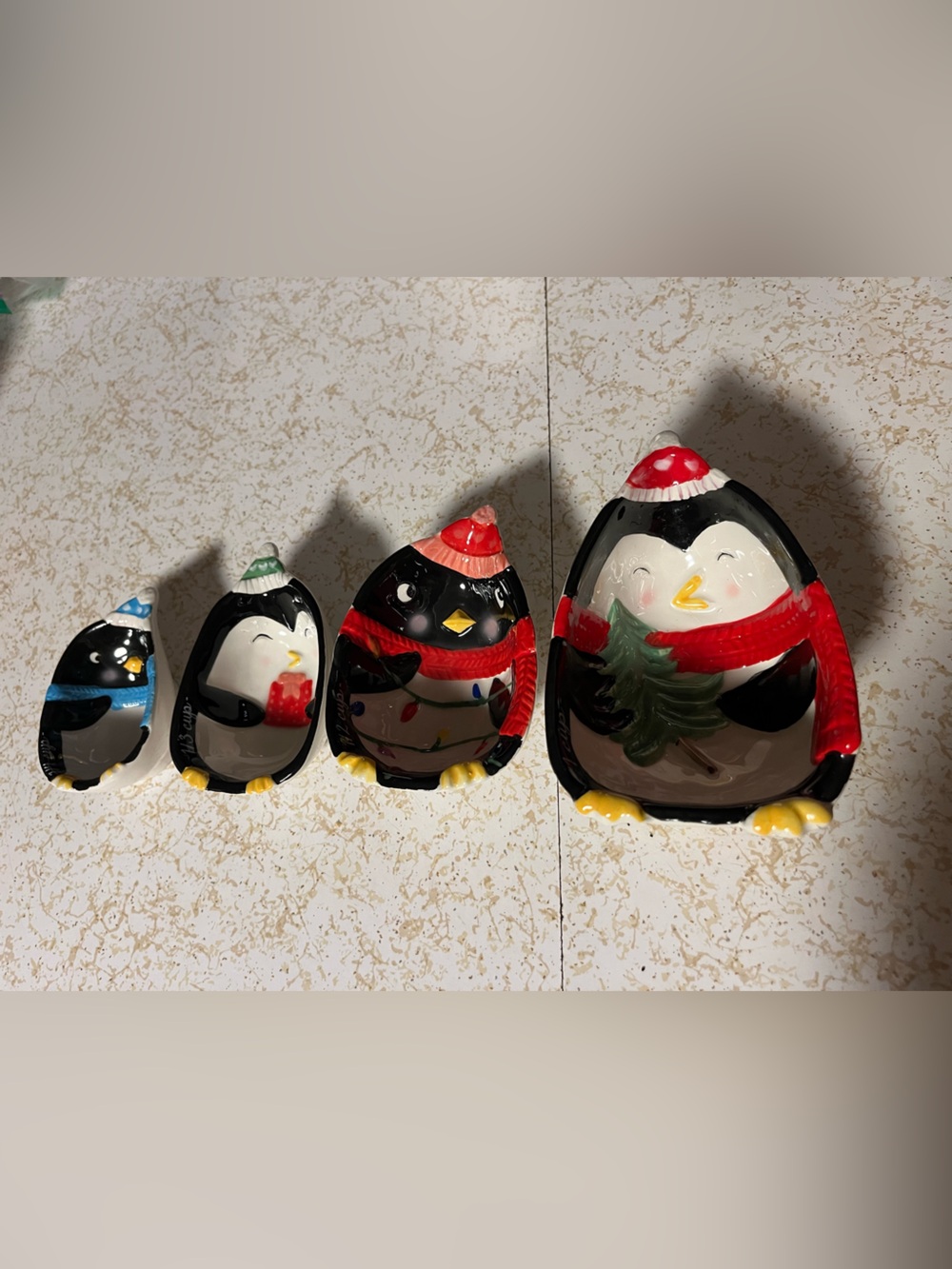 Cost Plus World Market Penguin Nesting Bowls - Black, Red, Yellow, White